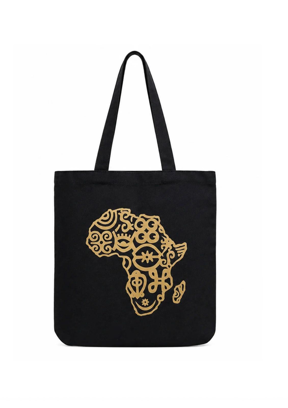 Adinkra Symbols Tote Bag | African Organic Cotton Design | Black Magic | ETIA