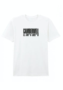 A sport grey Camberwell cotton T-shirt with the brand name printed in black text on the front.