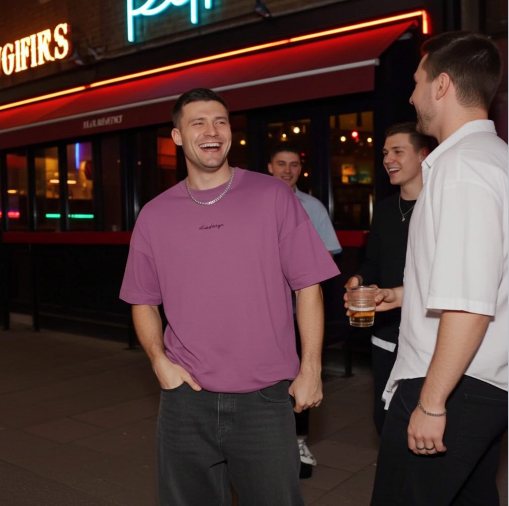 Short Sleeve Drop Shoulder Oversized T-Shirt – Adult Unisex Loose Fit