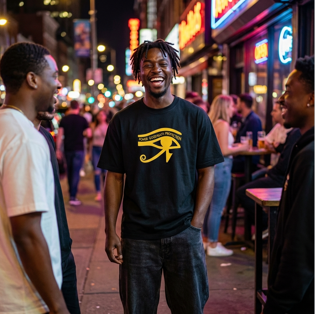 Eye of Horus Premium Cotton Unisex T-Shirt – Black Adult Tee with Graphic Design