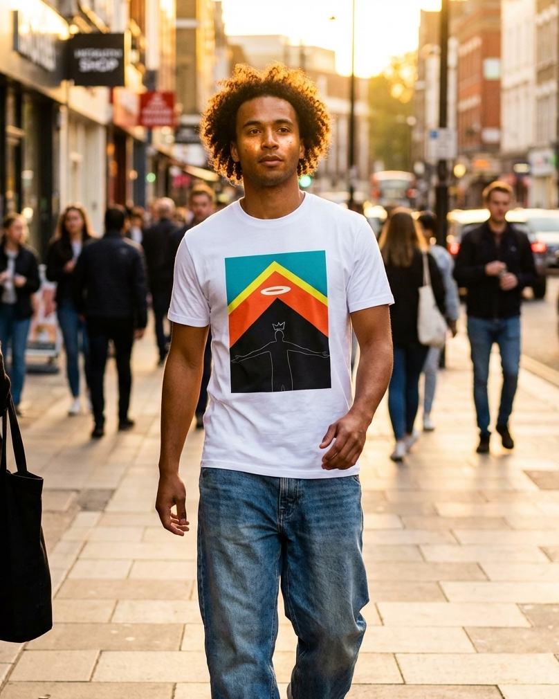 Colours Digital Print Organic Cotton T-Shirt – Adult Men’s Graphic Tee