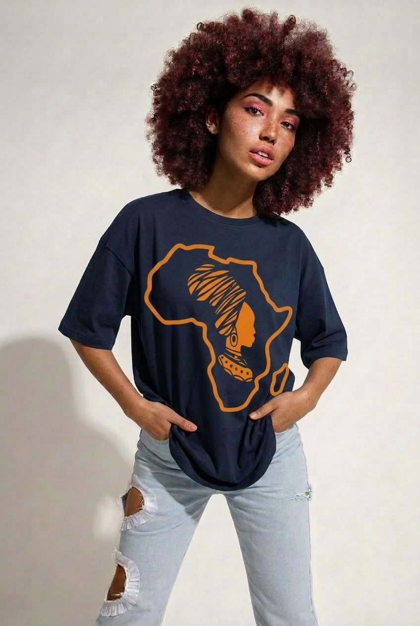 Mama Africa Graphic T-Shirt – Soft Cotton Wide Fit Adult Unisex Tee