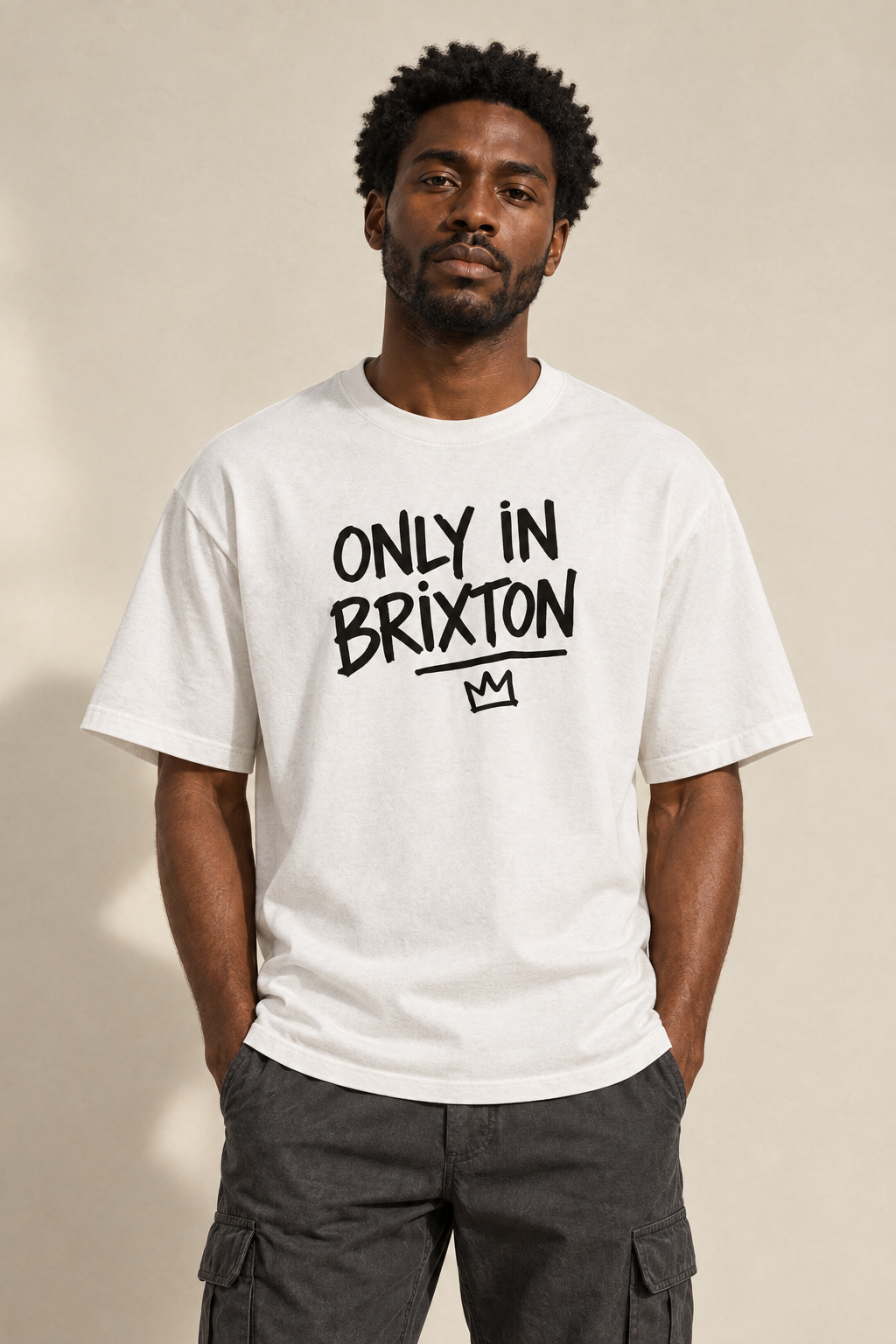White Only in Brixton front, warm background